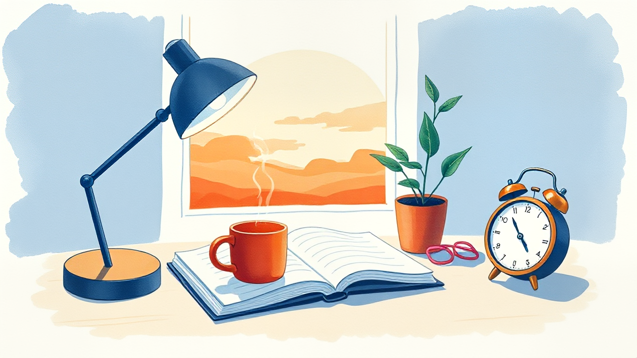 Hero illustration for: Build an Evening Study Habit That Sticks When You're Tired
