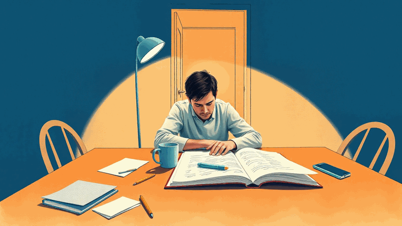 Hero illustration for: How to Study After Kids Are in Bed When You're Exhausted